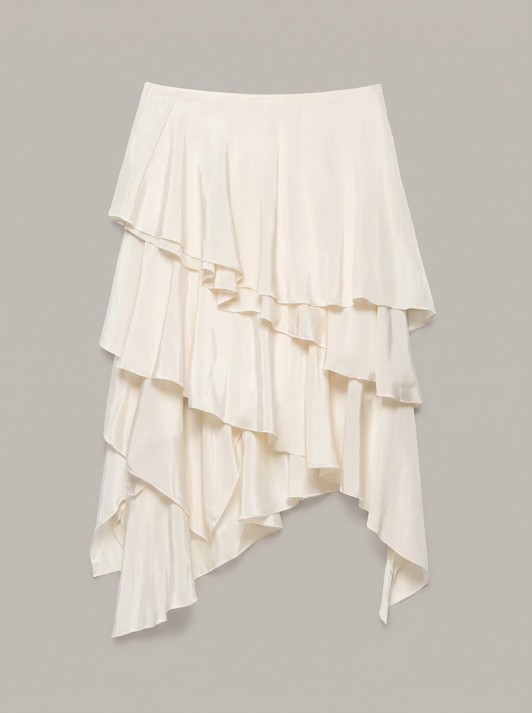 Asymmetric Ruffle Maxi Skirt