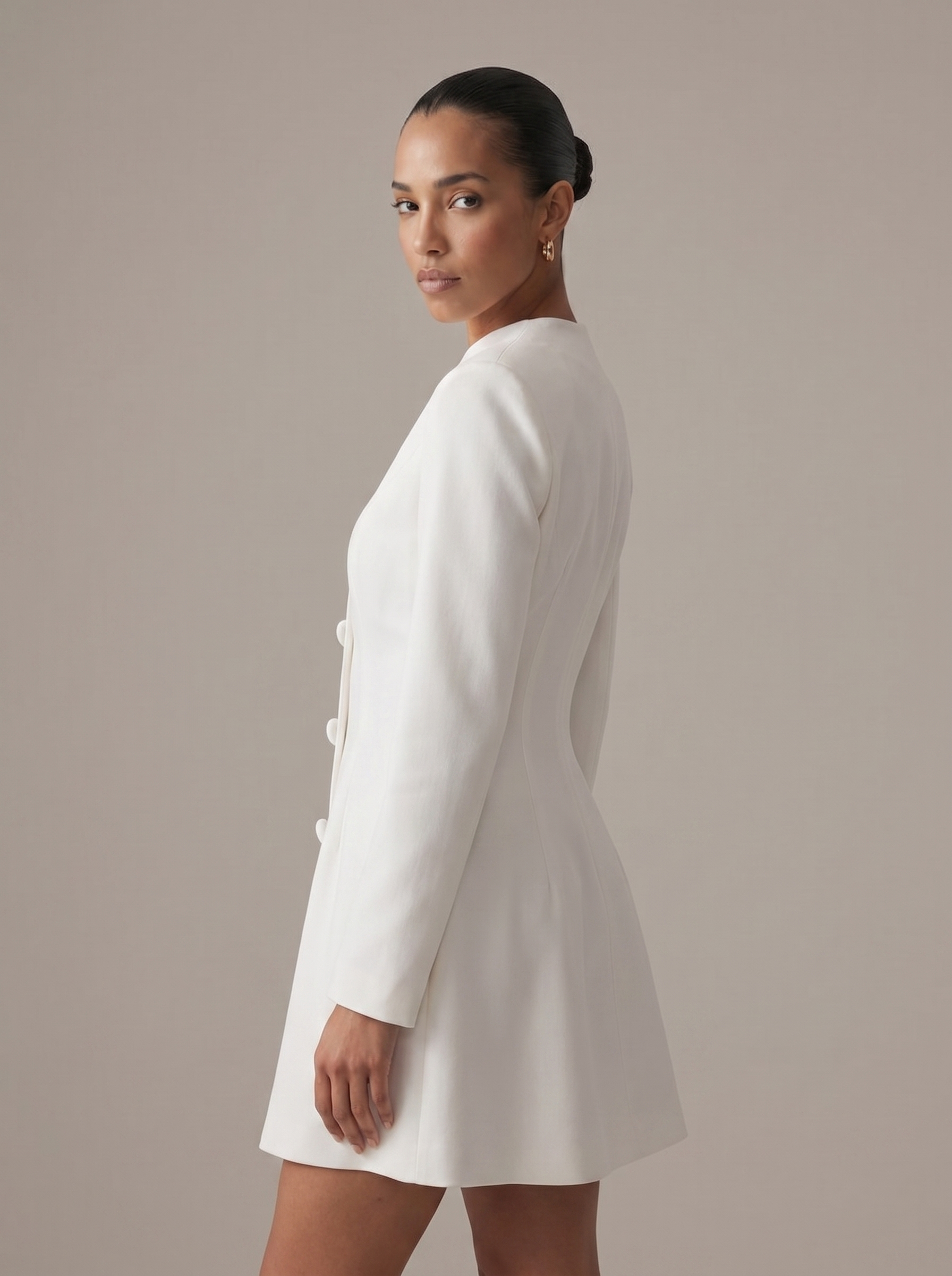 White Tailored Mini Dress