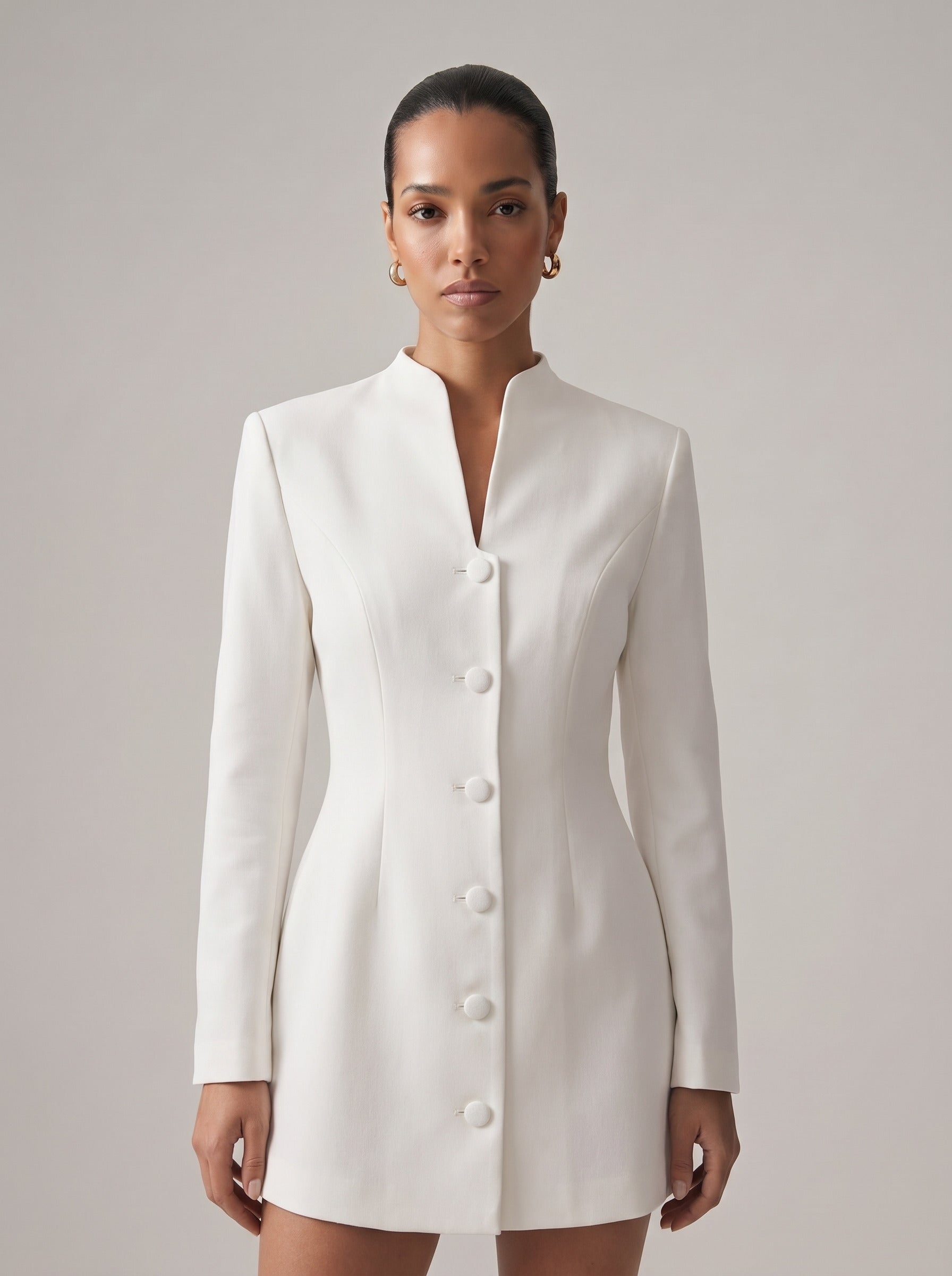 White Tailored Mini Dress