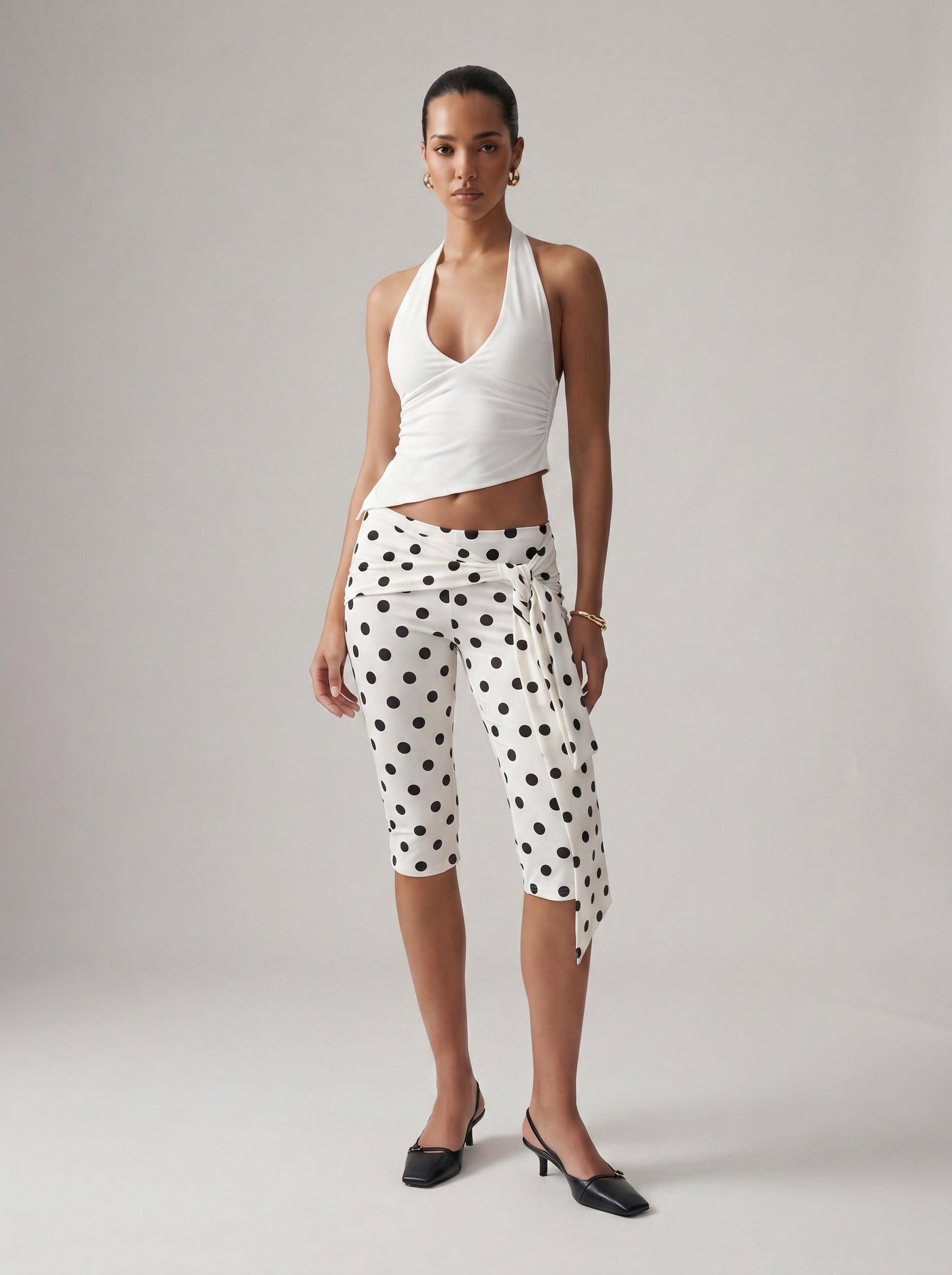 Dot Print Capri Pants