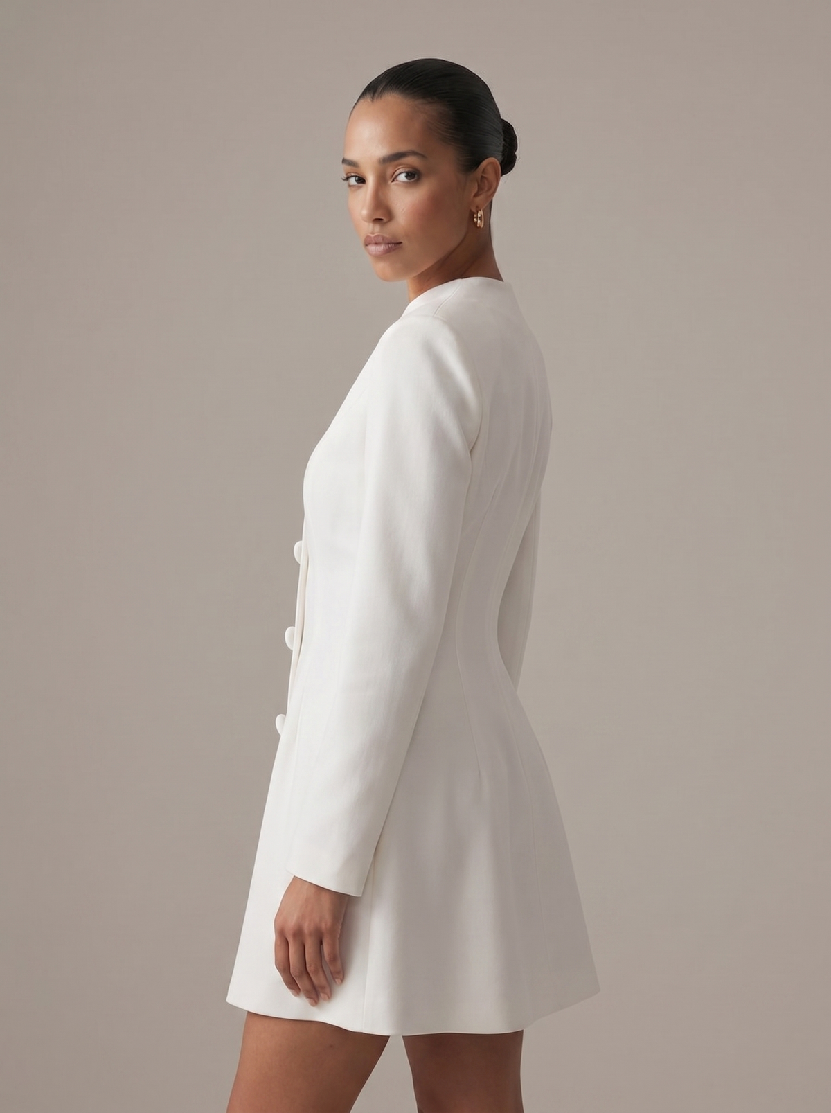 White Tailored Mini Dress