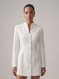 White Tailored Mini Dress